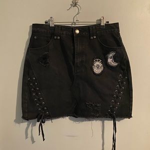 Killstar patch lace up skirt never worn